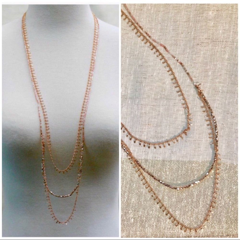 Anthropologie Beaded Prelayered Delicate Sunburst Necklace NWT
